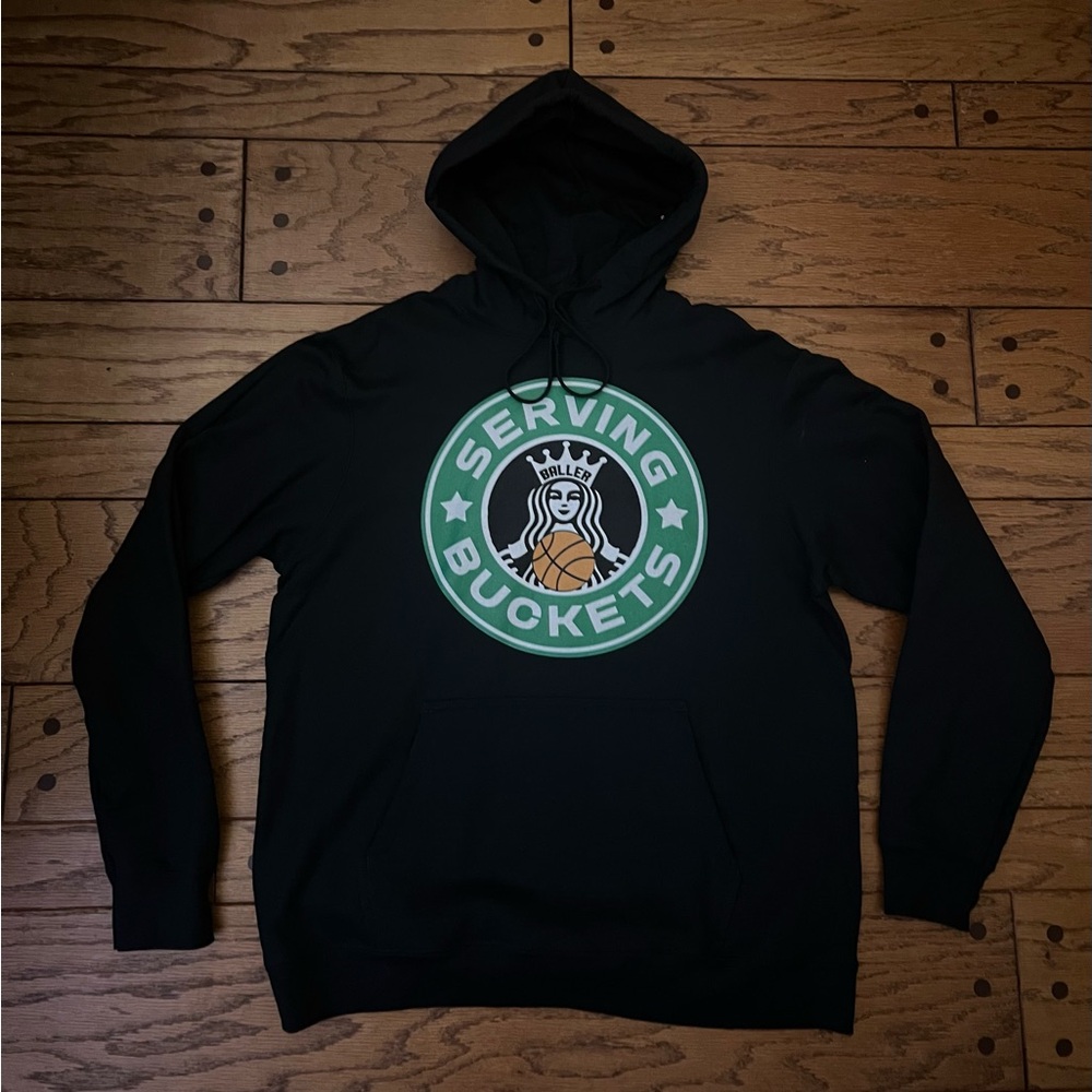 “Serving buckets” Starbucks basketball hoodie